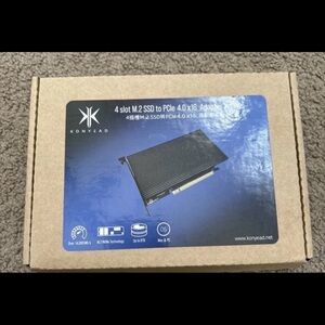 pcie4.0 x16 to m.2 m-Key nvme x 4 ssd Expansion Card with Heatsink，Supports 4 NV